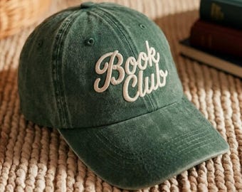 Gorro bordado para club de lectura: Gorro de algodón para amantes de los libros