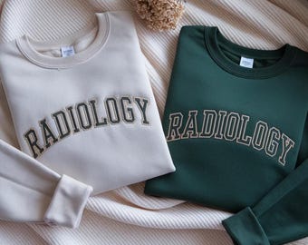 刺繍入り放射線学スウェットシャツ、RADテッククルーネック
