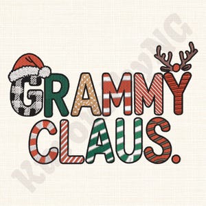 Grammy Claus Christmas Embroidery Design, Grandma Gift (Digital Download)