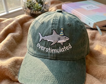 Embroidered Shark Party Hat Cap – 100% Cotton Summer Ocean Vibes Hat
