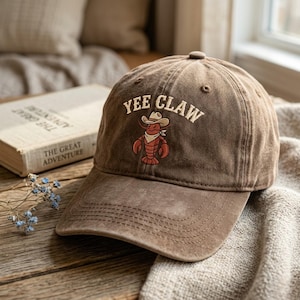 Sombrero vaquero de langosta bordado, gorra western de algodón con garra.