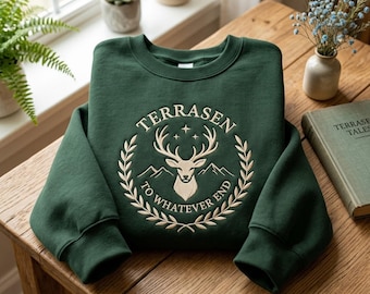 Geborduurd Terrasen Deer-sweater: T-shirt met print!