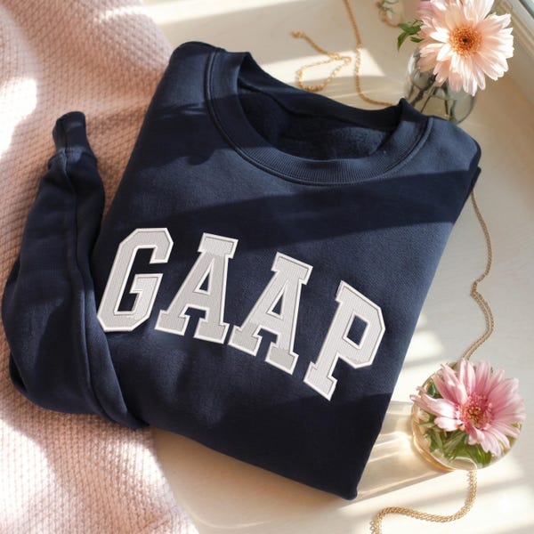 Embroidered GAAP Sweatshirt, Funny Accountant Gift