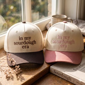 Embroidered Sourdough Era Trucker Hat, Bread Baker Cap, Cotton Baking Gift