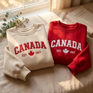 Besticktes Sweatshirt Ahornblatt – Est. 1867 College-Stil