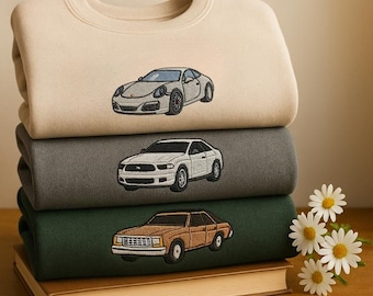 Custom Car Embroidered Hoodie: Personalized Photo Pullover