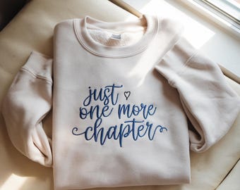 Embroidered Book Lover Sweatshirt - Cozy Reader Crewneck