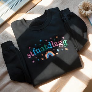 STFUATTDLAGG Embroidered Crewneck: Spicy Book Lover Gift