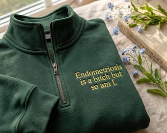 Geborduurd endometriose-krijger met rits, cadeau voor chronische ziekte