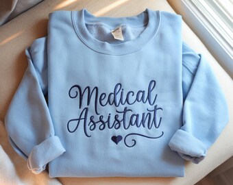 Embroidered MA Nurse Sweatshirt, Medical Assistant Crewneck