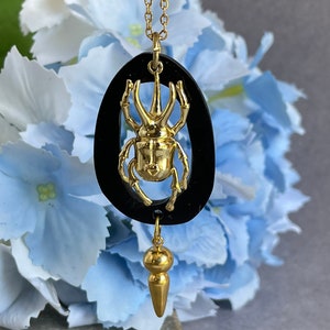 Beetle Necklace, Dainty Gold Beetle Necklaces, Gold Bug necklaces, insect jewelry, Christmas gift, 18K Gold Filled Insect Necklace