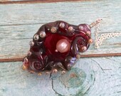 Muschelanhänger Murano Glas - Perlen OOAK handgemacht Ozean Jewerly - Muttertagsgeschenk für Frauen - Glas Muschel Natur Anhänger