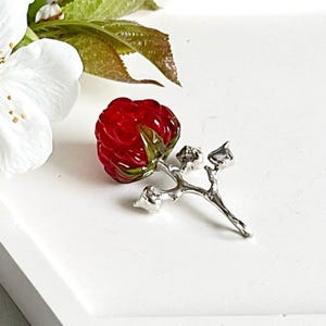 Sterling silver artisan handmade lampwork glass  raspberry pendant, Berries fruit summer pendant