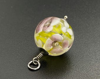 Handgefertigter Blumenanhänger - Glasblumenanhänger, einzigartiger handgefertigter Schmuck