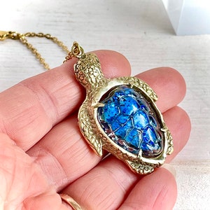 Cute Sea Turtle Pendant Necklace - Handmade Resin Jewelry With Adjustable Rope Chain For Men & Women - View #12