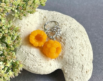 Handmade Raspberry Earrings, Polymer Clay Fruit Jewelry