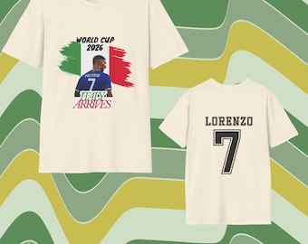 Camiseta da Itália para a Copa do Mundo de 2026, Camiseta de Torcedor da Itália, Camiseta de Futebol Italiana, Presente Personalizado de Futebol, Camiseta para Torcedor da Azzurra