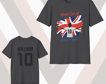 England Soccer Shirt 2026, Bring It Home Tee, Custom Name Number Shirt, Football Fan Gift, World Cup 2026 Shirt, England Fan Jersey