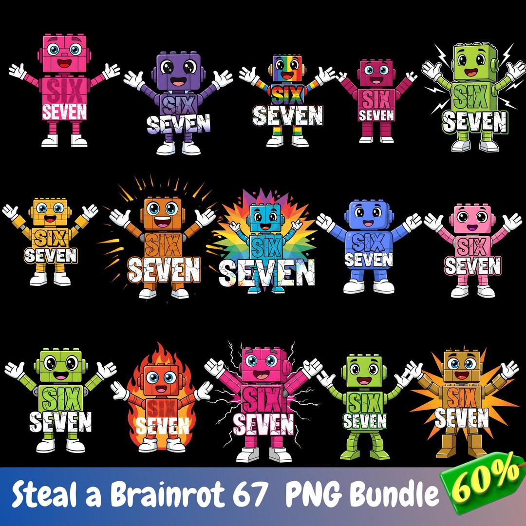 Steal a Brainrot 67 PNG Bundle – Pack de téléchargement numérique ...