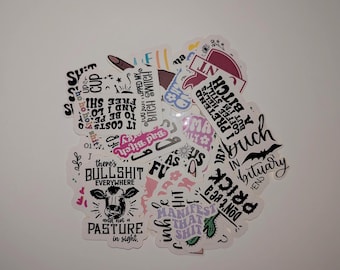 Pacote de Adesivos com Palavrões | Adesivos Engraçados com Palavrões | Adesivos Brilhantes com Frases Inspiradoras | Decoração para Diário, Agenda e Laptop