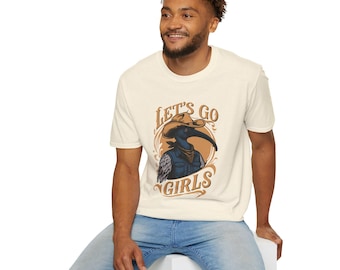 Let's Go Girls Tee: Bird Graphic, Heavy Cotton Unisex Shirt