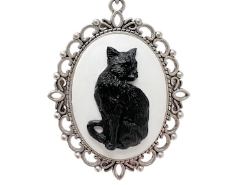 Black cat necklace visual kei Harajuku accessories goth jewellery for men women came pendant jewelry