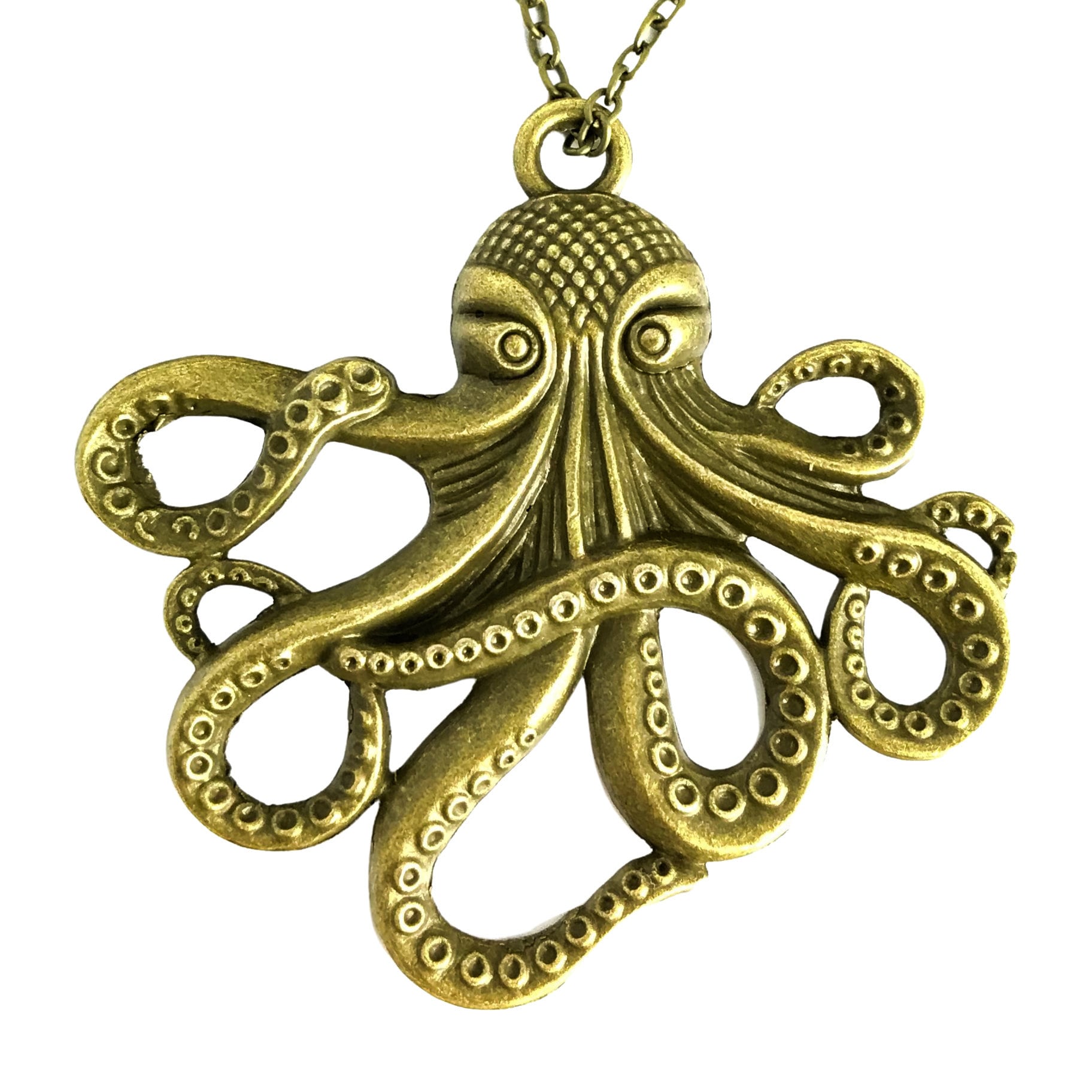 Steampunk Octopus Necklace - Victorian Gothic Pirate Jewelry With
