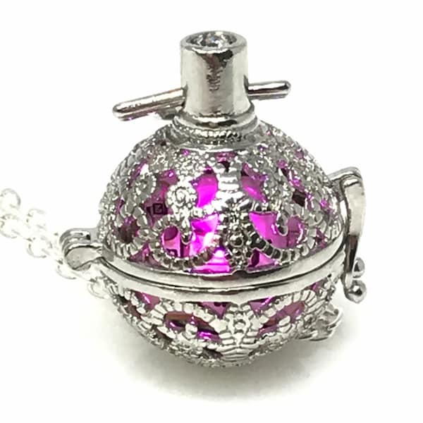 Steampunk glow in the dark jewelry for women Silver moon pendant necklace