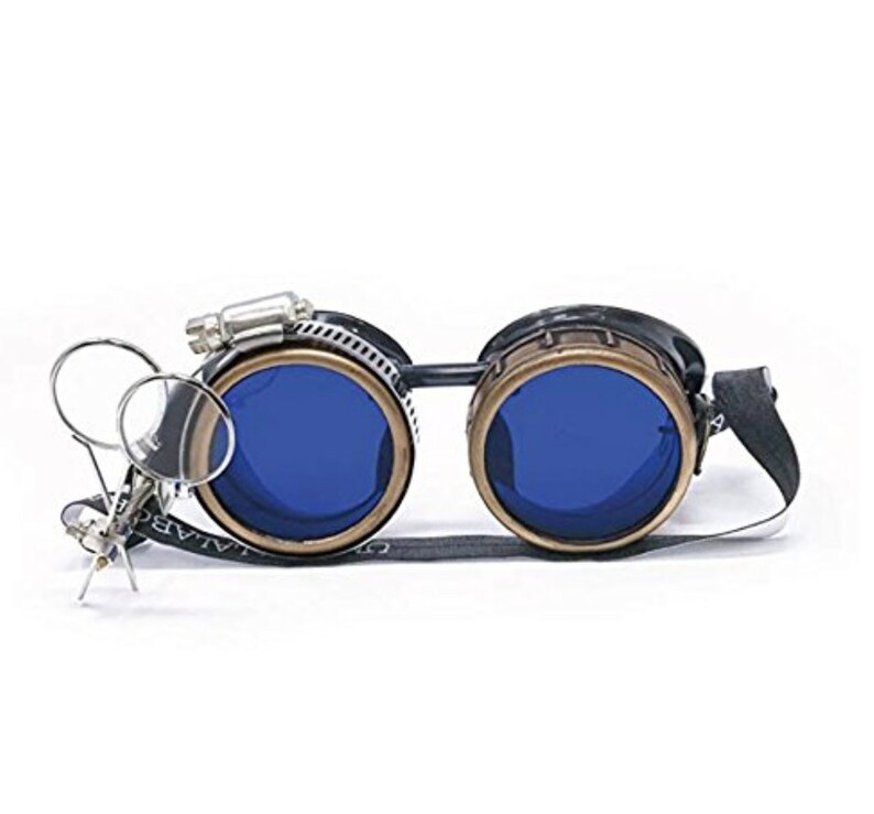 blue rave glasses