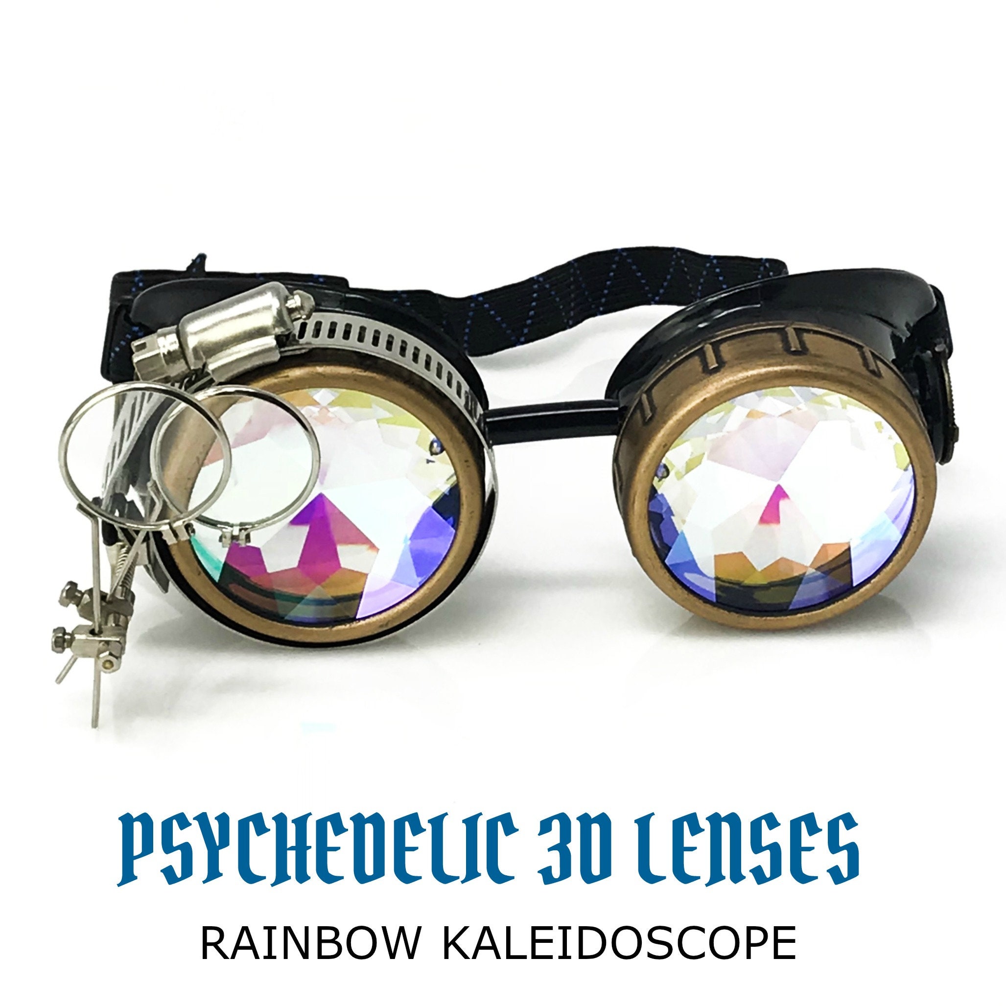  Steampunk Victorian Style Goggles with Compass Design & Ocular  Loupe, Rave Glasses : Clothing, Shoes & Jewelry