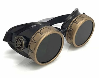 Steampunk Goggles, Victorian Style with Compass, Rave Costume Accessory