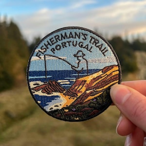 Toppa termoadesiva ricamata Aufnäher Fischerweg Portogallo Rota Vicentina