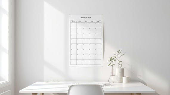 Printable Full Year 2025 2026 Calendar PDF | Annual Wall Calendar | Yearly Overview Calendar | Desk Calendar | Instant Download