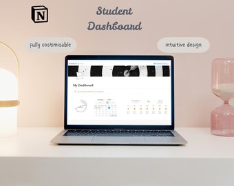 Studentendashboard en planner Notion-sjabloon Lesrooster, opdrachtentracker, examenkalender | Digitale studieplanner voor studenten