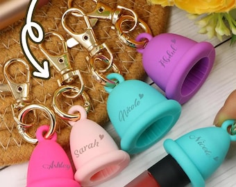 Custom Name Lipstick Holder Keychain, Personalized Silicone Lip Balm Cover