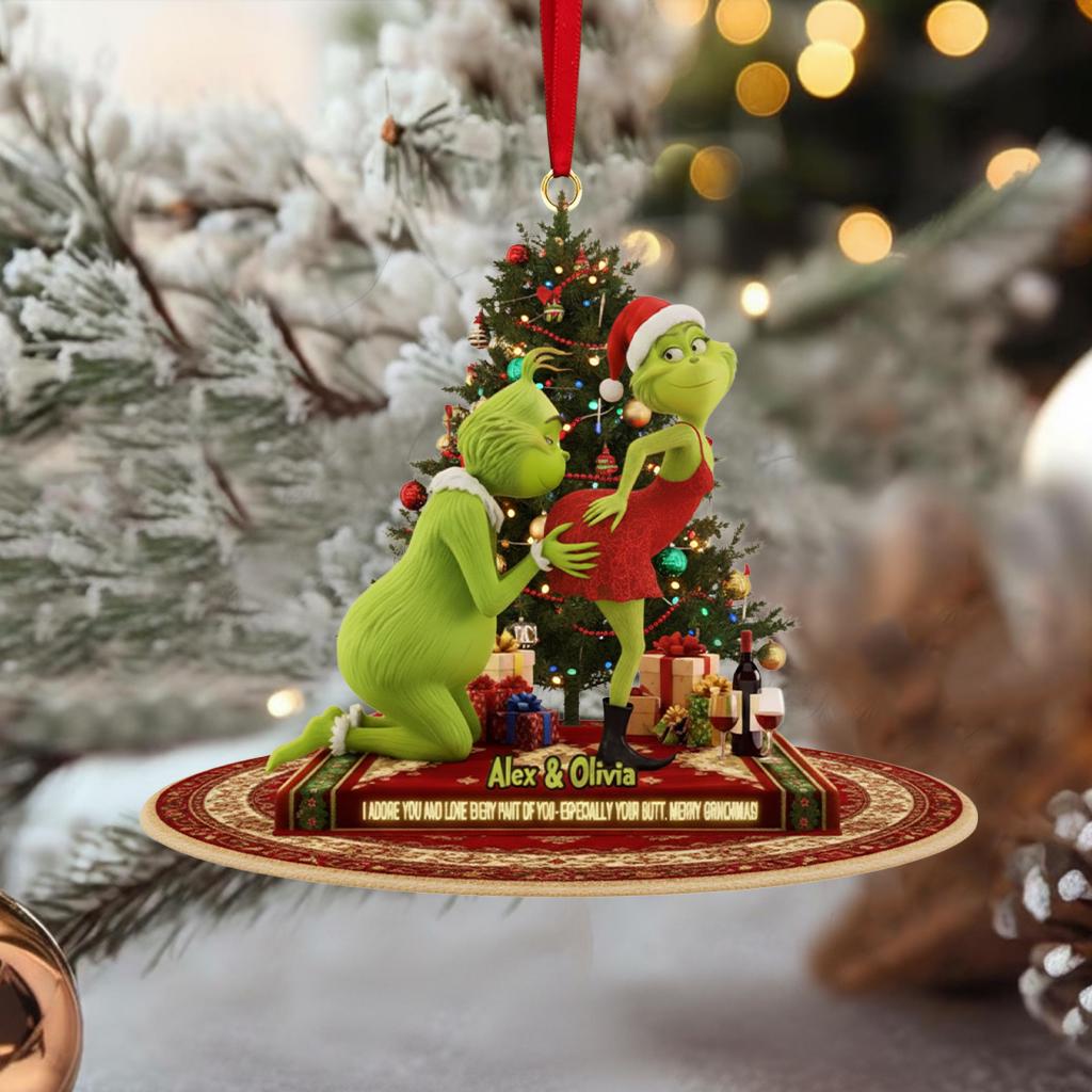 Ornement De Noël Merry Grinchmas - Hanging Sign En Acrylique - Neuf Sous Emballage