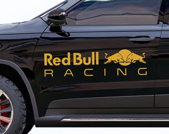 4er-Set HQ-Emblem-Grafik-Energy-Drink-Sponsorenaufkleber | Motorsport-Logo-Dekor-Set | Sponsorenaufkleber, Vinyl-Aufkleber für Sportrennen und Sportveranstaltungen