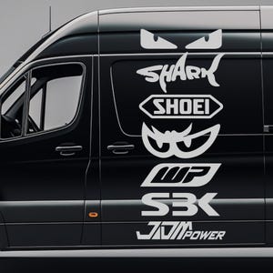 Set Cut Emblem Graphic Sponsor Stickers, JDM Drift Racing Sponsor Motorcycle Stickers Decor Moto Body Fuel Tank Fender Helmet vinyl Decals