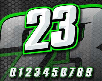 3 Pcs Custom Racing Number Graphic Decals Auto Sticker | Side Numbers Vinyl Decal | Motorcycle Car Racing Arabic DIY Custom Stickers Cover