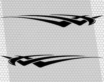 2 Pcs Tribal Style RV Car Truck Nautical Boat Trailer Side Accent Decals Graphics Stripes | Tribal Side Stripes cut vinyl decal adhesives
