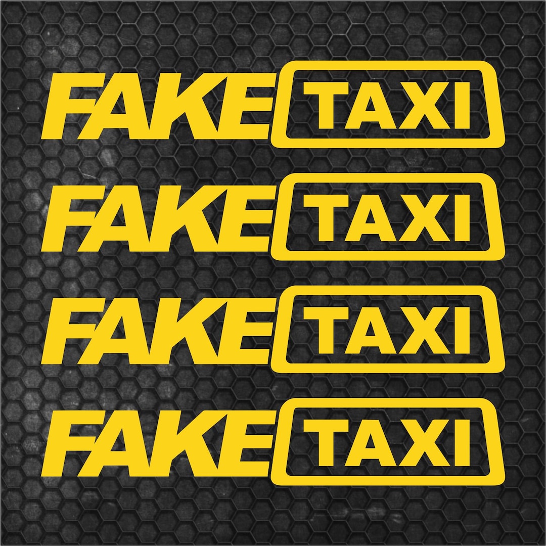 Set 4 Pcs Funny Fake Taxi HQ Graphics Cut Stickers Vinyl Decals | FAKE ...