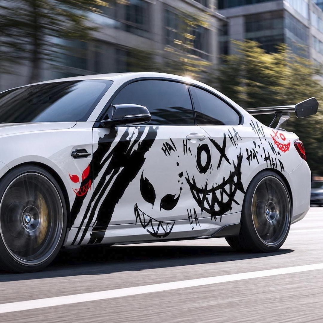 Set 2 Pcs JDM Decals Joker Car Sticker Graphics Both Sides Sports