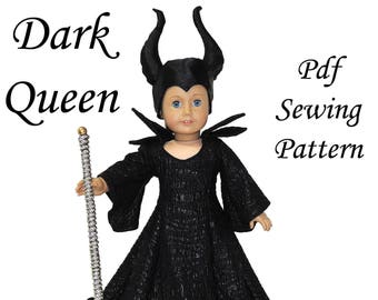 Dark Queen American Girl Doll Clothes Pattern 18 inch Doll pattern PDF