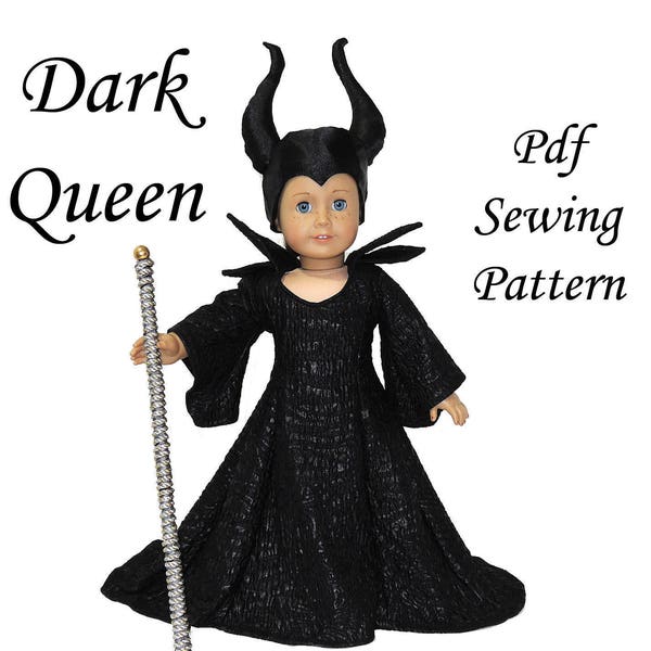 Dark Queen American Girl Doll Clothes Pattern 18 inch Doll pattern PDF