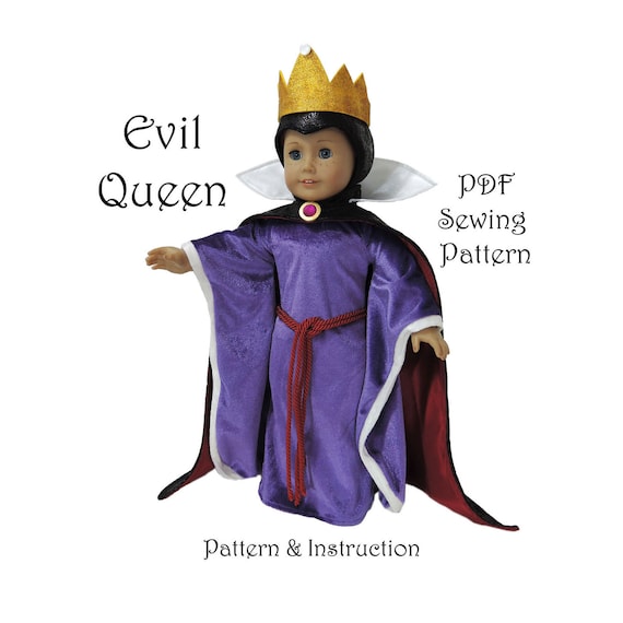 Snow White Evil Queen American Girl Doll Clothes Pattern 18 inch Doll pattern PDF
