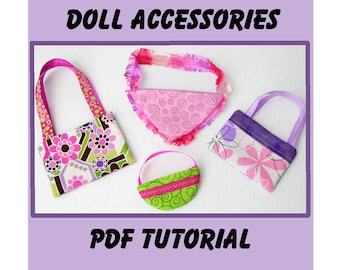 Doll Purse PDF pattern Easy Sew Accessories for dolls and girls Instant Download