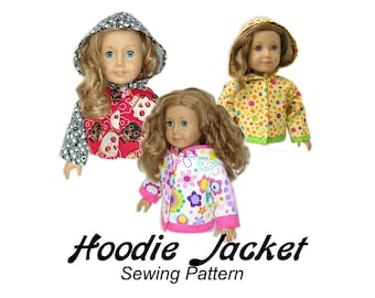 American Girl Doll Clothes Pattern 18 inch Doll pattern PDF Hoodie Jacket girl doll boy doll