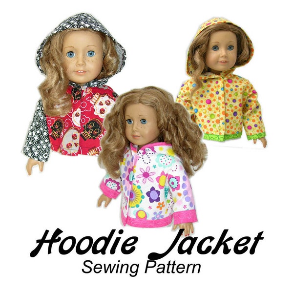 American Girl Doll Clothes Pattern 18 inch Doll pattern PDF Hoodie Jacket girl doll boy doll