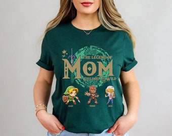 Chemise The Legend Of Mom personnalisée, Chemise Zelda Mom, Chemise Zelda personnalisée, Chemise Breath of the Wild, Larmes du royaume, Chemise Gamer