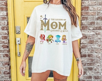 Gepersonaliseerd The Legend Of Mom T-shirt, Zelda Mom Shirt, Zelda Link Shirt, Breath Of The Wild Shirt, aangepaste familie Legend Of Zelda Shirt